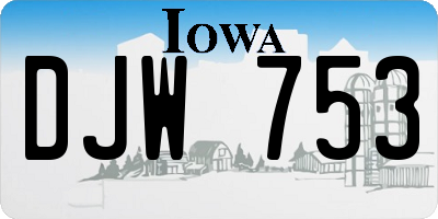 IA license plate DJW753