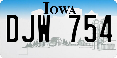 IA license plate DJW754