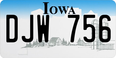 IA license plate DJW756