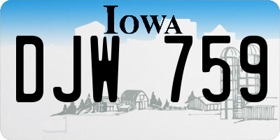 IA license plate DJW759