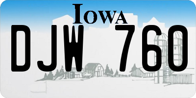 IA license plate DJW760