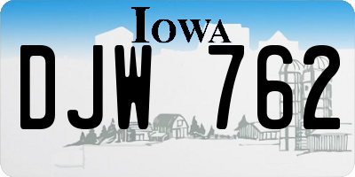 IA license plate DJW762