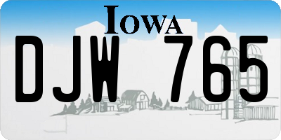 IA license plate DJW765
