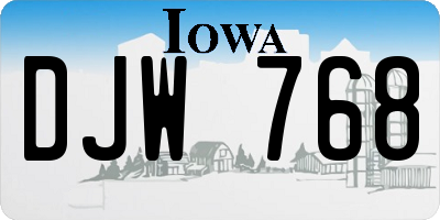 IA license plate DJW768