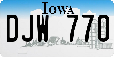 IA license plate DJW770