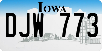 IA license plate DJW773