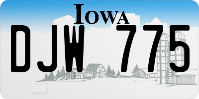 IA license plate DJW775