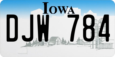 IA license plate DJW784
