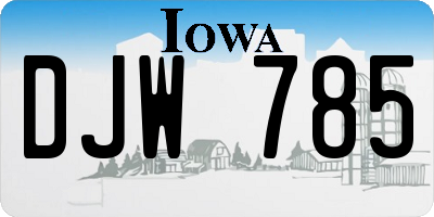 IA license plate DJW785