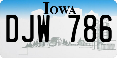 IA license plate DJW786