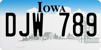 IA license plate DJW789