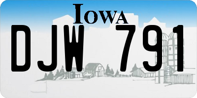 IA license plate DJW791