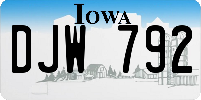 IA license plate DJW792