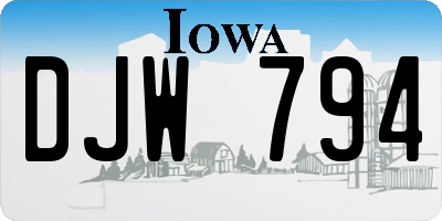 IA license plate DJW794