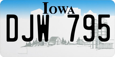 IA license plate DJW795