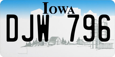 IA license plate DJW796