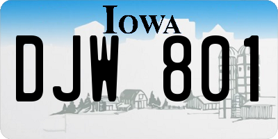 IA license plate DJW801