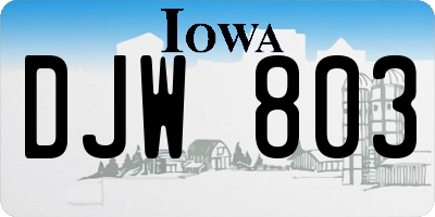 IA license plate DJW803