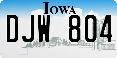 IA license plate DJW804