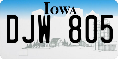 IA license plate DJW805