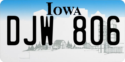IA license plate DJW806