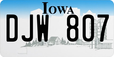 IA license plate DJW807