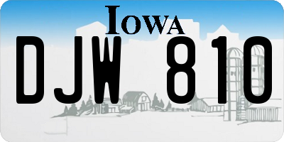 IA license plate DJW810