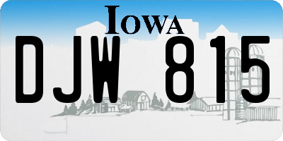 IA license plate DJW815
