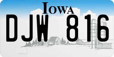 IA license plate DJW816
