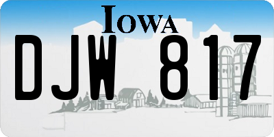 IA license plate DJW817