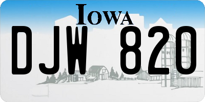 IA license plate DJW820