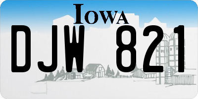 IA license plate DJW821