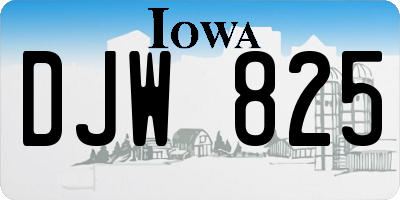 IA license plate DJW825