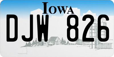 IA license plate DJW826