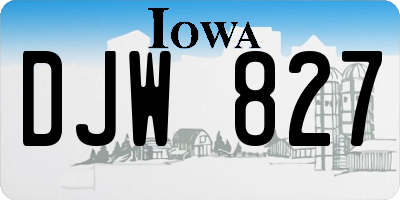 IA license plate DJW827