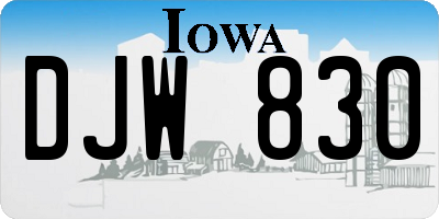 IA license plate DJW830