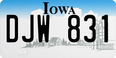 IA license plate DJW831