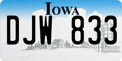 IA license plate DJW833