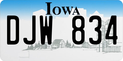IA license plate DJW834