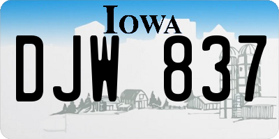 IA license plate DJW837