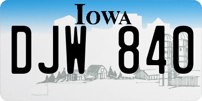 IA license plate DJW840
