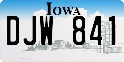 IA license plate DJW841