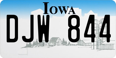 IA license plate DJW844