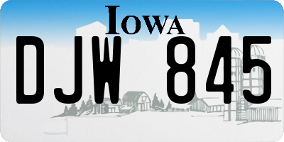IA license plate DJW845
