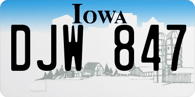 IA license plate DJW847