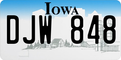 IA license plate DJW848