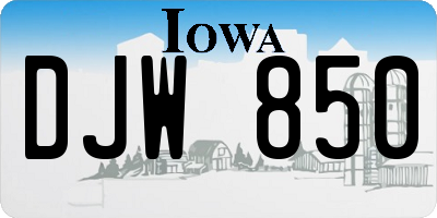 IA license plate DJW850