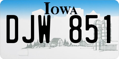 IA license plate DJW851