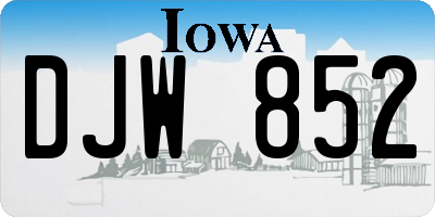IA license plate DJW852
