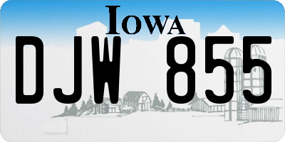 IA license plate DJW855
